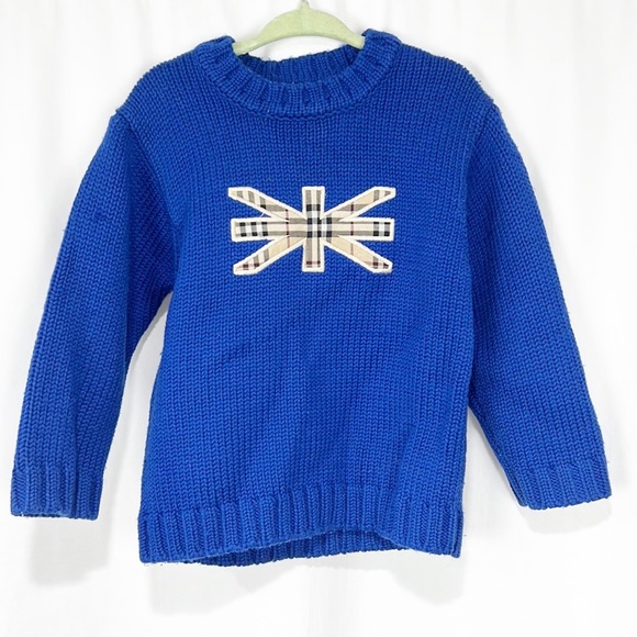 Burberry Other - Burberry Kids Wool Pullover Union Jack Sweater Royal Blue Size 3